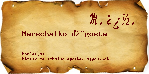 Marschalko Ágosta névjegykártya